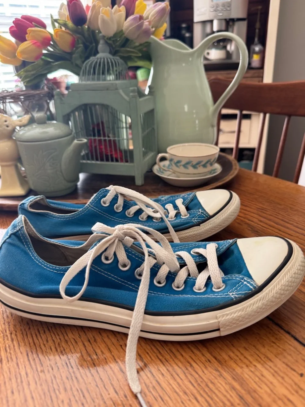 Converse Chuck Taylors Low Top Unisex All Star Sneakers Blue  - Men’s Size 9 - Picture 2 of 6